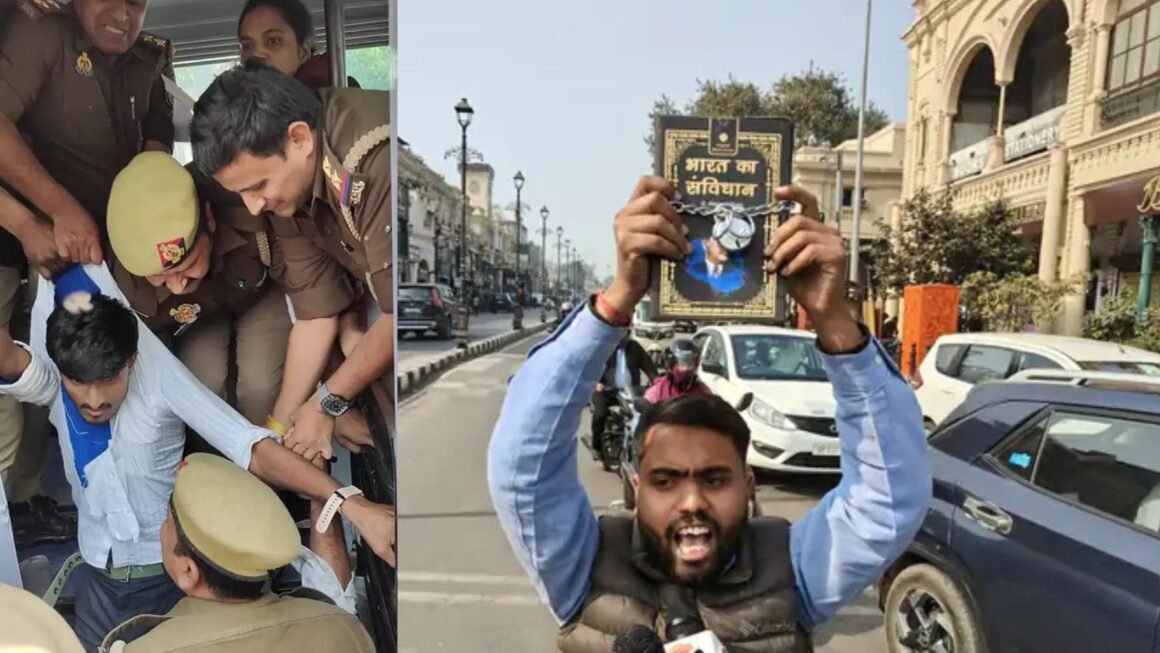 लखनऊ में पुलिस ने प्रदर्शनकारियों को उल्टा लटका कर बस में भरा, कपड़े फाड़ने और दिमाग “सही करने” की धमकी