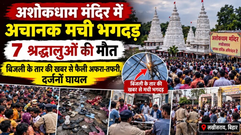 अशोकधाम मंदिर में अचानक मची भगदड़, 7 श्रद्धालुओं की मौत; बिजली के तार की खबर से फैली अफरा-तफरी, दर्जनों घायल
